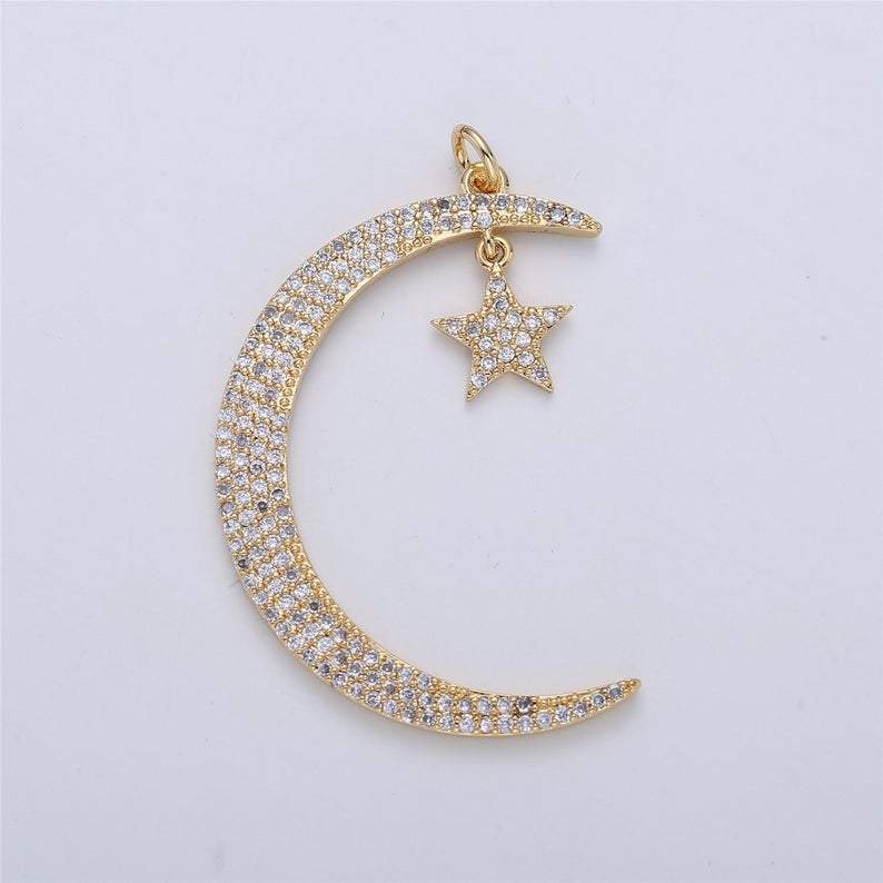 Crescent Moon and Star Pendant